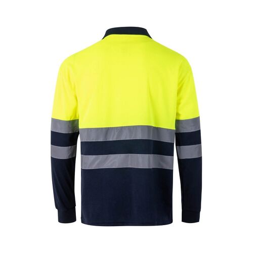 Polo manga larga de alta visibilidad Azul Marino / Amarillo Fluor (60) Talla L