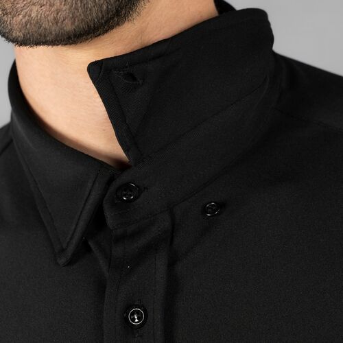 Camisa de hombre con tejido INTERLOCK Mod. LUZÓN (001) Negro Talla S