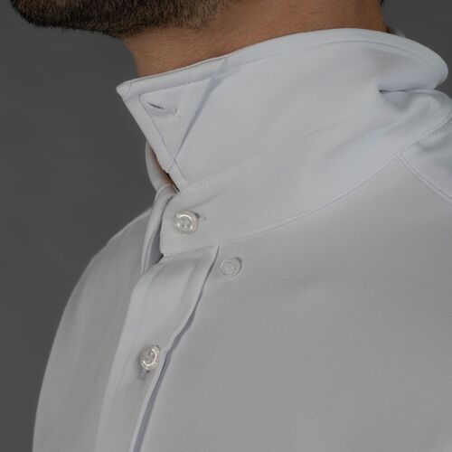 Camisa de hombre con tejido INTERLOCK Mod. LUZÓN (101) Blanco Talla S