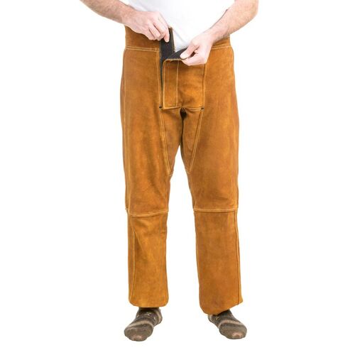 Pantalón para soldador de serraje 1,9 mm Marrón Talla M