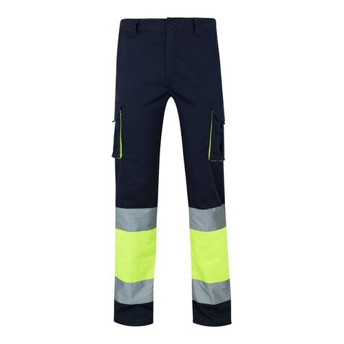 Pantalón stretch de alta visibilidad bicolor Azul Marino / Amarillo Fluor (60) Talla 3XL