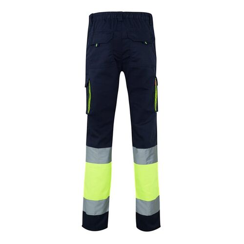 Pantalón stretch de alta visibilidad bicolor Azul Marino / Amarillo Fluor (60) Talla 3XL