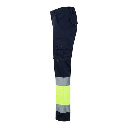 Pantalón stretch de alta visibilidad bicolor Azul Marino / Amarillo Fluor (60) Talla 3XL