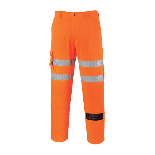 Pantalones de alta visibilidad Mod. RAIL Clase 2 Naranja Fluor Talla XS