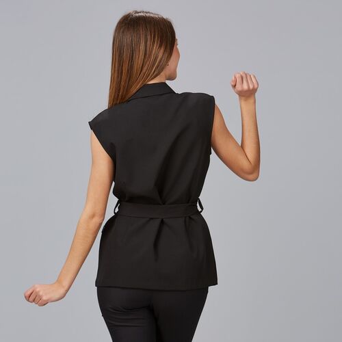 Chaleco con solapa de mujer Mod. ARABIS (001) Negro Talla XS