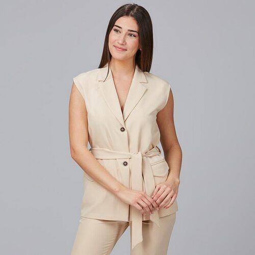 Chaleco con solapa de mujer Mod. ARABIS (110) Beige Talla XS