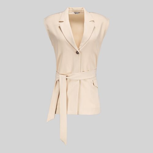 Chaleco con solapa de mujer Mod. ARABIS (110) Beige Talla XS