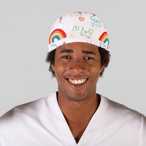 Gorro de cirujano con tiras Mod. TODO VA A SALIR BIEN (4062) Arco Iris Talla Única