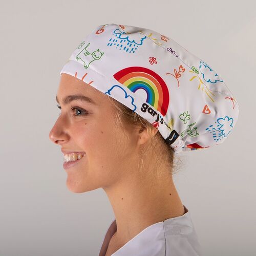 Gorro de cirujano con goma Mod. TODO VA A SALIR BIEN (4062) Arco Iris Talla Única