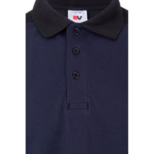 Polo bicolor stretch Mod. 105519S Azul Marino (1) Talla M