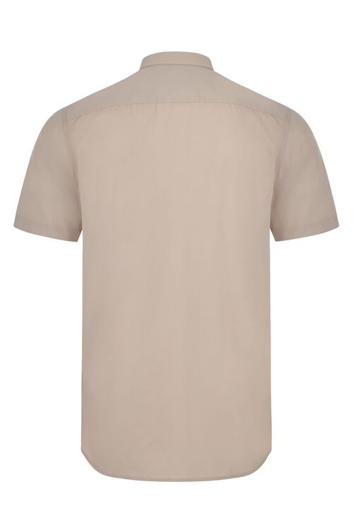 Camisa de caballero manga corta Mod. 405008 Beige Claro (47) Talla S