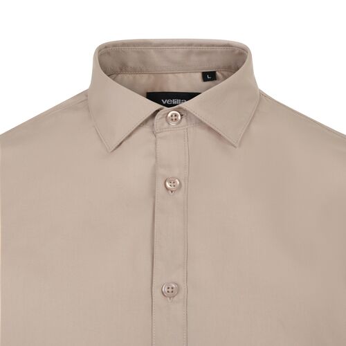 Camisa de caballero manga corta Mod. 405008 Beige Claro (47) Talla S