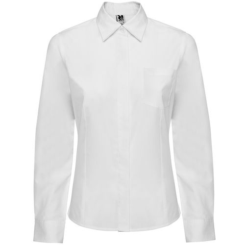 Camisa de señora de manga larga Blanco Talla M