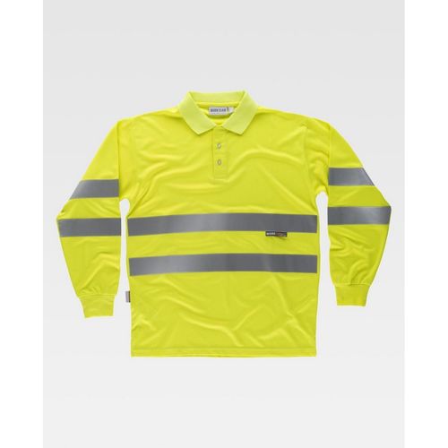 Polo de alta visibilidad de manga larga Amarillo Fluor Talla XL