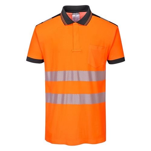 Polo de manga corta de alta visibilidad Mod. PW3 Naranja Fluor / Negro Talla L