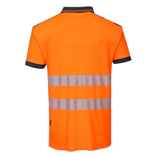 Polo de manga corta de alta visibilidad Mod. PW3 Naranja Fluor / Negro Talla L