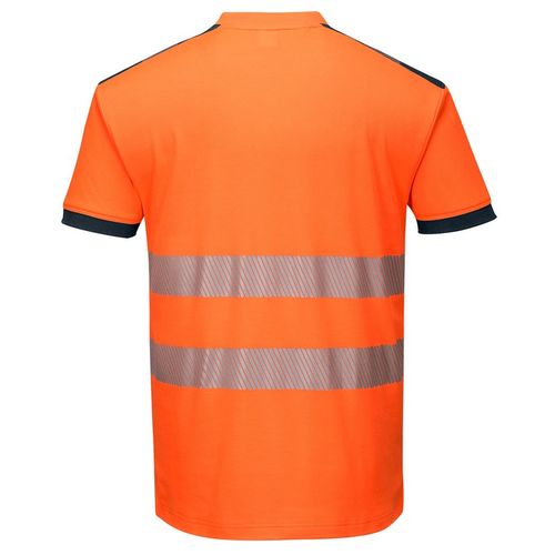 Camiseta de alta visibilidad Mod. VISION Naranja Fluor / Azul Marino Talla 3XL