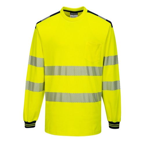 Camiseta de manga larga de alta visibilidad Mod. VISION Amarillo Fluor / Negro Talla M