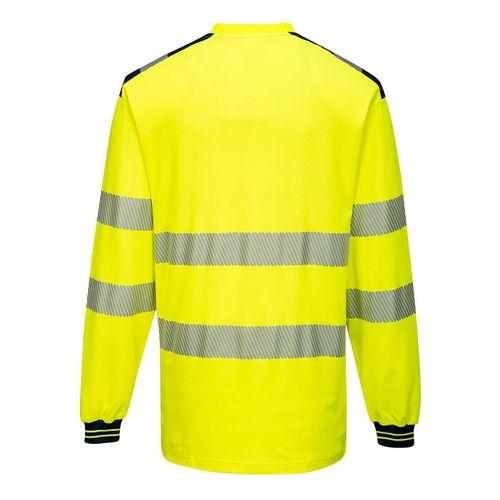 Camiseta de manga larga de alta visibilidad Mod. VISION Amarillo Fluor / Negro Talla M