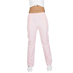 Pantalón sanitario con goma y bolsillos. Rosa (106) Talla L