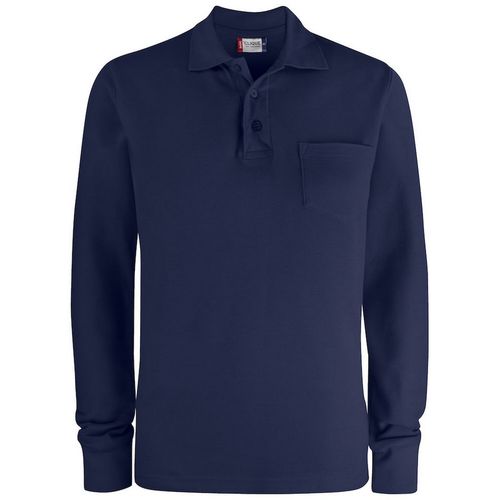 Polo de manga larga con bolsillo Azul oscuro (580) Talla S