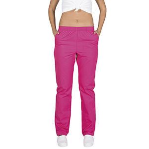 Pantalón sanitario con goma y bolsillos. Fucsia (125) Talla XXL