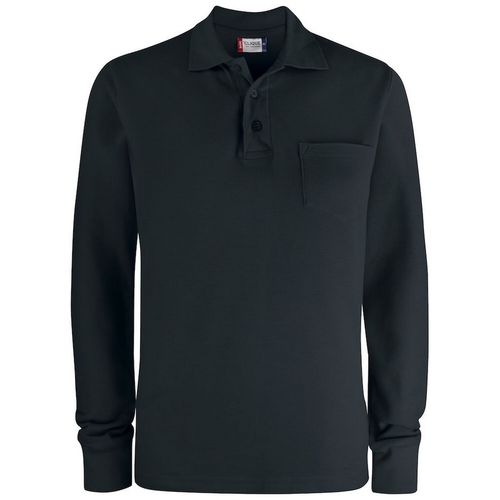 Polo de manga larga con bolsillo Negro (99) Talla M