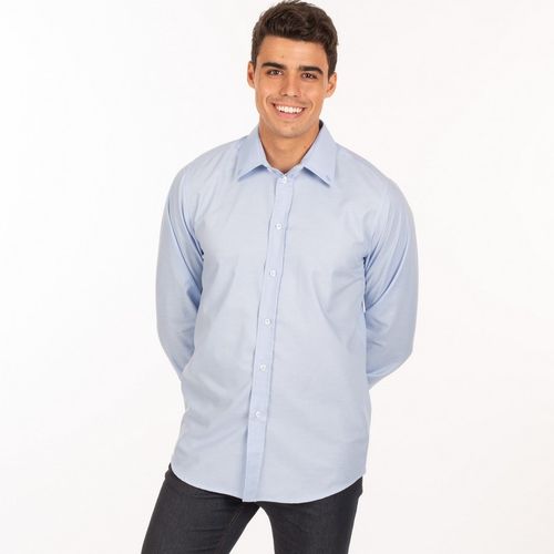 Camisa oxford manga larga de caballero (107) Celeste Talla S