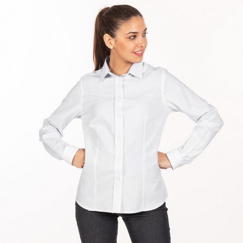 Camisa oxford manga larga de señora (101) Blanco Talla M