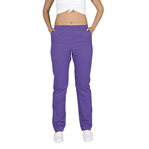 Pantalón sanitario con goma y bolsillos. Morado (136) Talla L