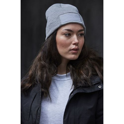 Gorro de punto Mod. HUBERT PATCH Gris jaspeado (95) Talla Única