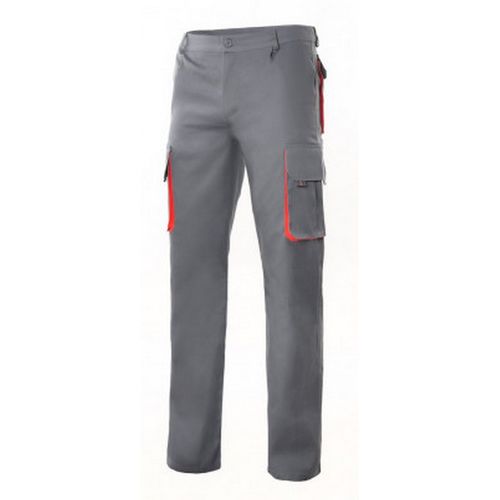 Pantalón multibolsillos bicolor Gris/Rojo Talla 40