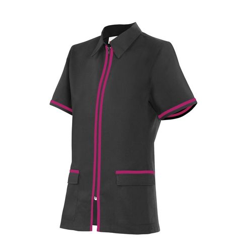 Chaqueta sanitaria entallada bicolor (MIN.10) Negro (0) / Fucsia (23) Talla 0