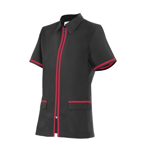 Chaqueta sanitaria entallada bicolor (MIN.10) Negro (0) / Rojo Coral (24) Talla 0