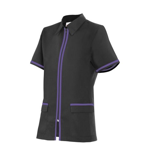 Chaqueta sanitaria entallada bicolor (MIN.10) Negro (0) / Morado (26) Talla 0