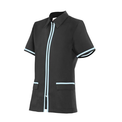 Chaqueta sanitaria entallada bicolor (MIN.10) Negro (0) / Turquesa Claro (28) Talla 0