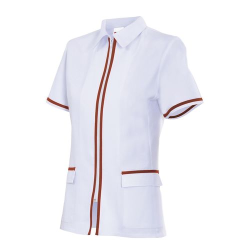 Chaqueta sanitaria entallada bicolor (MIN.10) Blanco (7) / Rojo (12) Talla 0