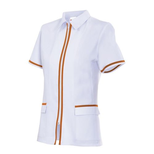 Chaqueta sanitaria entallada bicolor (MIN.10) Blanco (7) / Naranja (16) Talla 0