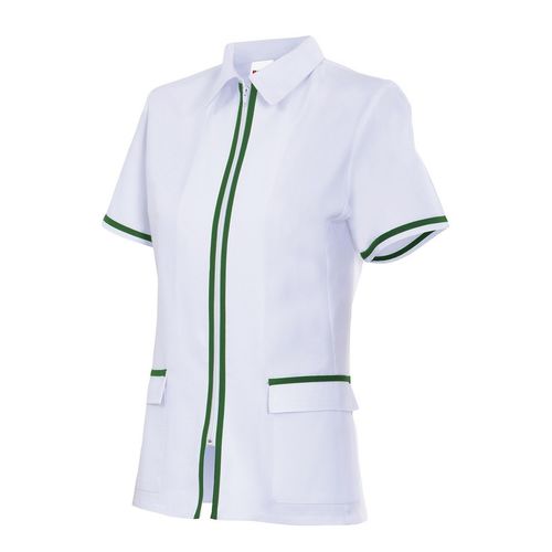 Chaqueta sanitaria entallada bicolor Blanco (7) / Verde (2) Talla 2