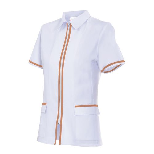 Chaqueta sanitaria entallada bicolor (MIN.10) Blanco (7) / Naranja Claro (22) Talla 0