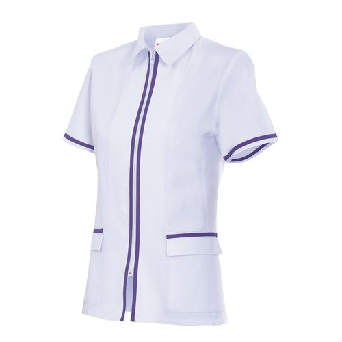 Chaqueta sanitaria entallada bicolor (MIN.10) Blanco (7) / Morado (26) Talla 0