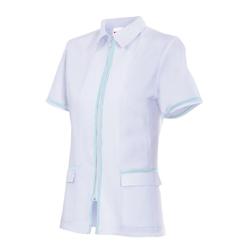 Chaqueta sanitaria entallada bicolor (MIN.10) Blanco (7) / Turquesa Claro (28) Talla 0