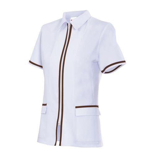 Chaqueta sanitaria entallada bicolor (MIN.10) Blanco (7) / Marrón (49) Talla 0