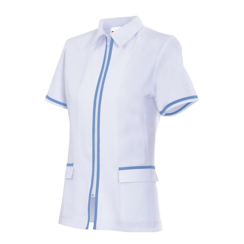 Chaqueta sanitaria entallada bicolor (MIN.10) Blanco (7) / Celeste (5) Talla 0