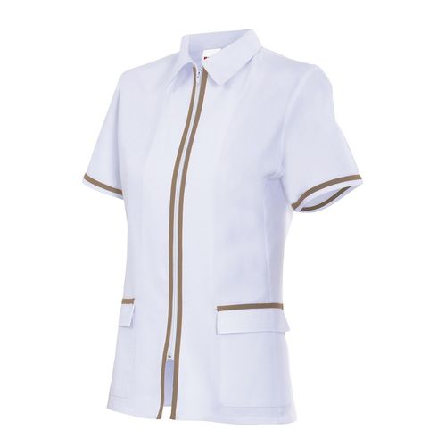 Chaqueta sanitaria entallada bicolor (MIN.10) Blanco (7) / Beige (6) Talla 0