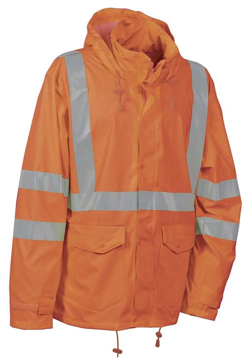 Chubasquero MERIDA de alta visibilidad de poliuretano Naranja Fluor (19) Talla S