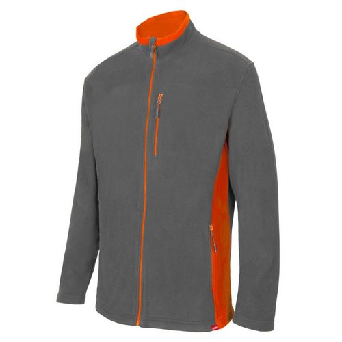 Chaqueta polar con cremallera bicolor Gris/Naranja Talla S