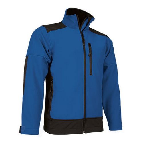 Chaqueta Soft-Shell bicolor con cremallera. Azul Royal Talla XL