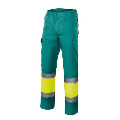 Pantalón bicolor alta visibilidad forrado Amarillo Fluor / Verde (110) Talla XL