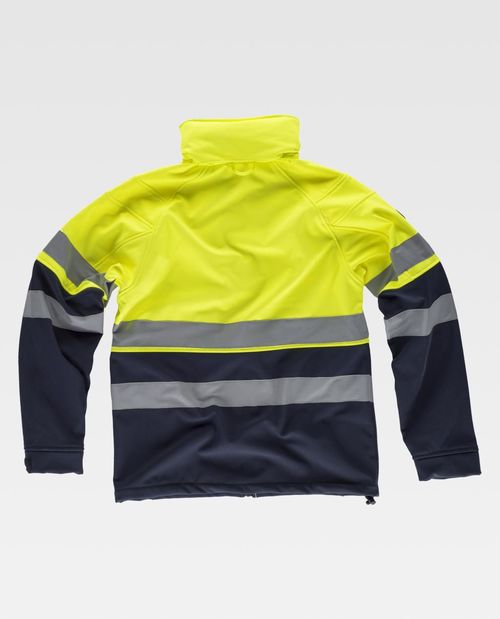 Softshell de alta visibilidad con capucha Amarillo Fluor Talla L